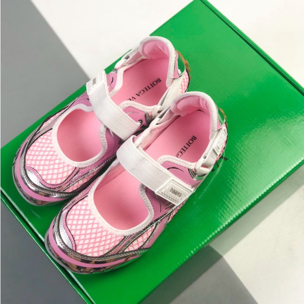Bottega Veneta Pink Mary Jane-Style Sneakers